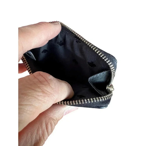 Kate Spade Black Kerri L Zip Card Holder Key Ring Leather Wallet Size Medium - Picture 4 of 5